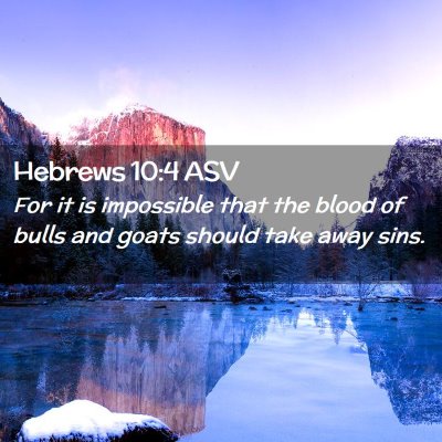 Picture 02 - Hebrews 10:4 ASV - For it is impossible that the blood of bulls and - Bible Verse Picture