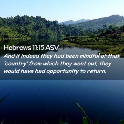 Picture 02 - Hebrews 11:15 ASV - And if indeed they had been mindful of that - Bible Verse Picture