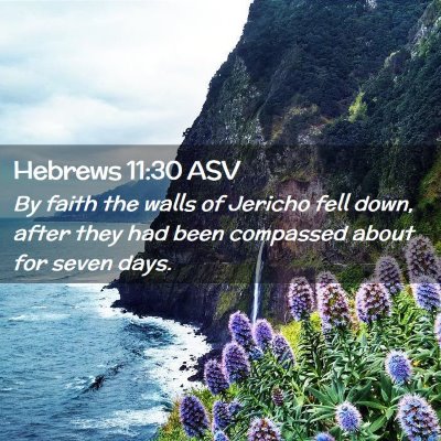 Picture 02 - Hebrews 11:30 ASV - By faith the walls of Jericho fell down, after - Bible Verse Picture