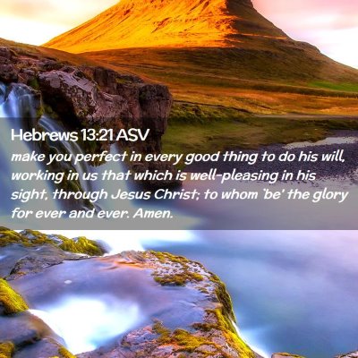 Picture 02 - Hebrews 13:21 ASV - make you perfect in every good thing to do his - Bible Verse Picture