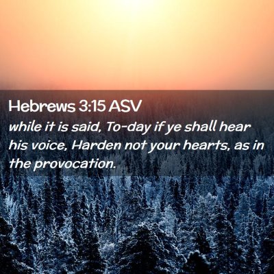Picture 02 - Hebrews 3:15 ASV - while it is said, To-day if ye shall hear his - Bible Verse Picture