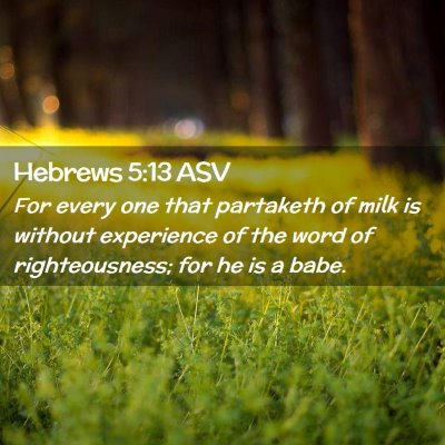 Picture 02 - Hebrews 5:13 ASV - For every one that partaketh of milk is without - Bible Verse Picture