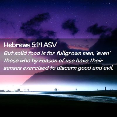 Picture 02 - Hebrews 5:14 ASV - But solid food is for fullgrown men, `even' those - Bible Verse Picture