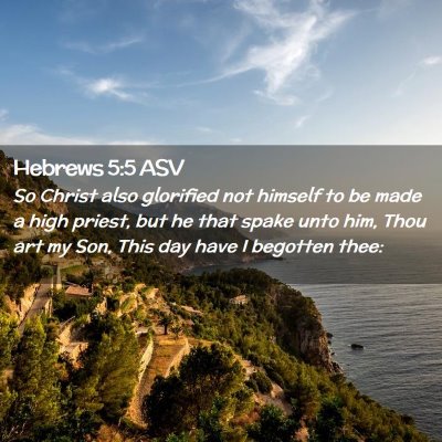 Picture 02 - Hebrews 5:5 ASV - So Christ also glorified not himself to be made a - Bible Verse Picture