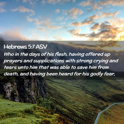 Picture 02 - Hebrews 5:7 ASV - Who in the days of his flesh, having offered up - Bible Verse Picture