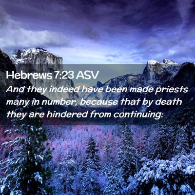Picture 02 - Hebrews 7:23 ASV - And they indeed have been made priests many in - Bible Verse Picture