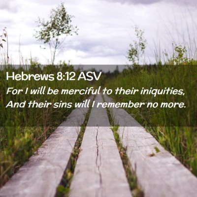 Picture 02 - Hebrews 8:12 ASV - For I will be merciful to their iniquities, And - Bible Verse Picture