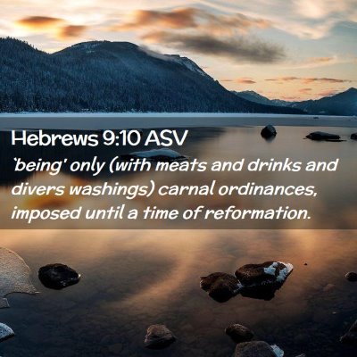 Picture 02 - Hebrews 9:10 ASV - `being' only (with meats and drinks and divers - Bible Verse Picture