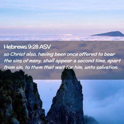 Picture 02 - Hebrews 9:28 ASV - so Christ also, having been once offered to bear - Bible Verse Picture