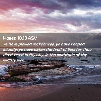 Picture 02 - Hosea 10:13 ASV - Ye have plowed wickedness, ye have reaped - Bible Verse Picture