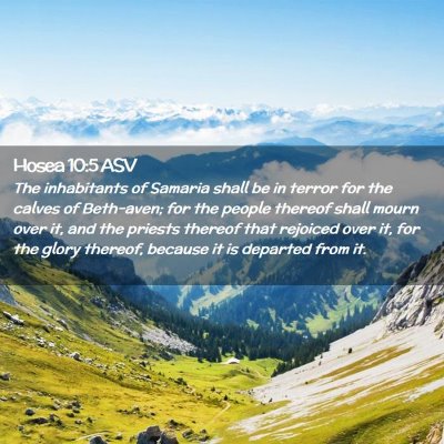 Picture 02 - Hosea 10:5 ASV - The inhabitants of Samaria shall be in terror for - Bible Verse Picture