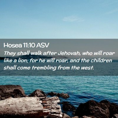 Picture 02 - Hosea 11:10 ASV - They shall walk after Jehovah, who will roar like - Bible Verse Picture