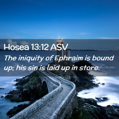 Picture 02 - Hosea 13:12 ASV - The iniquity of Ephraim is bound up; his sin is - Bible Verse Picture