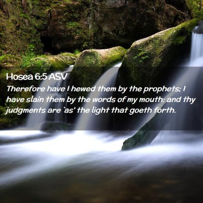 Picture 02 - Hosea 6:5 ASV - Therefore have I hewed them by the prophets; I - Bible Verse Picture