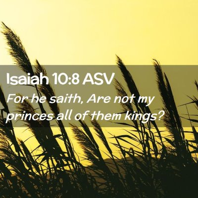 Picture 02 - Isaiah 10:8 ASV - For he saith, Are not my princes all of them - Bible Verse Picture