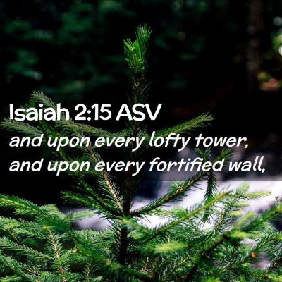 Picture 02 - Isaiah 2:15 ASV - and upon every lofty tower, and upon every - Bible Verse Picture