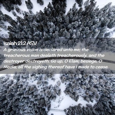 Picture 02 - Isaiah 21:2 ASV - A grievous vision is declared unto me; the - Bible Verse Picture