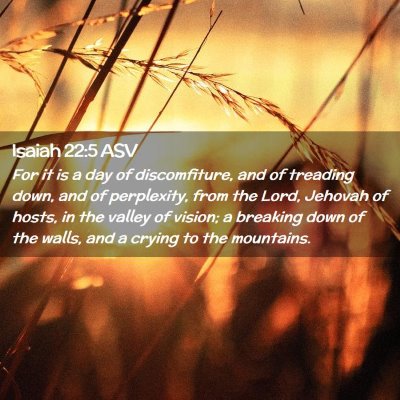Picture 02 - Isaiah 22:5 ASV - For it is a day of discomfiture, and of treading - Bible Verse Picture