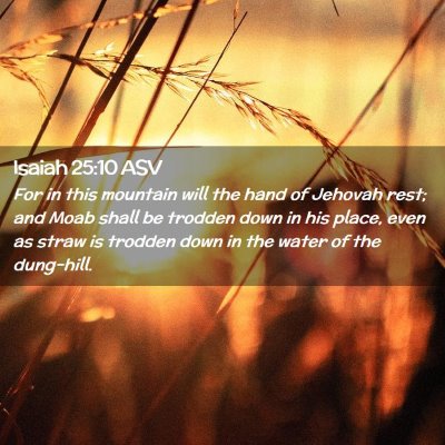 Picture 02 - Isaiah 25:10 ASV - For in this mountain will the hand of Jehovah - Bible Verse Picture