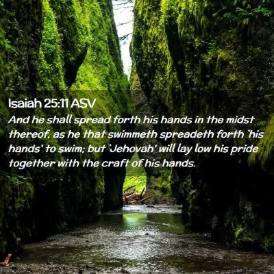Picture 02 - Isaiah 25:11 ASV - And he shall spread forth his hands in the midst - Bible Verse Picture