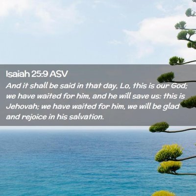 Picture 02 - Isaiah 25:9 ASV - And it shall be said in that day, Lo, this is our - Bible Verse Picture