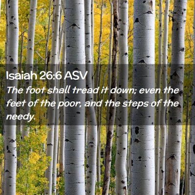 Picture 02 - Isaiah 26:6 ASV - The foot shall tread it down; even the feet of - Bible Verse Picture