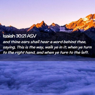 Picture 02 - Isaiah 30:21 ASV - and thine ears shall hear a word behind thee, - Bible Verse Picture