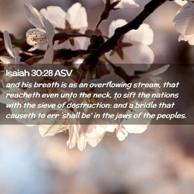 Picture 02 - Isaiah 30:28 ASV - and his breath is as an overflowing stream, that - Bible Verse Picture