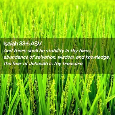 Picture 02 - Isaiah 33:6 ASV - And there shall be stability in thy times, - Bible Verse Picture