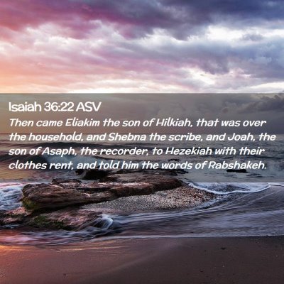 Picture 02 - Isaiah 36:22 ASV - Then came Eliakim the son of Hilkiah, that was - Bible Verse Picture
