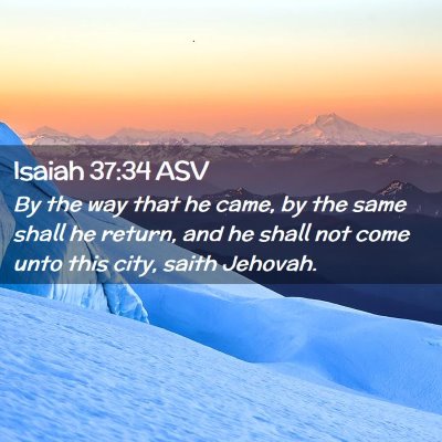 Picture 02 - Isaiah 37:34 ASV - By the way that he came, by the same shall he - Bible Verse Picture