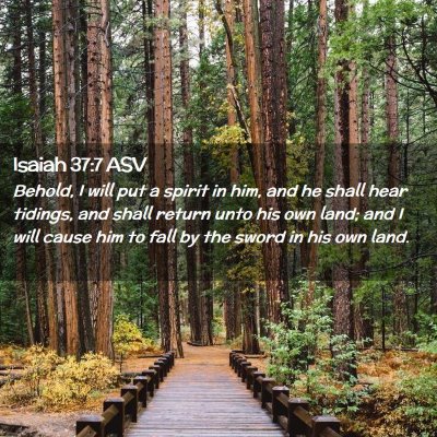Picture 02 - Isaiah 37:7 ASV - Behold, I will put a spirit in him, and he shall - Bible Verse Picture
