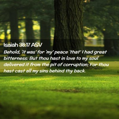 Picture 02 - Isaiah 38:17 ASV - Behold, `it was' for `my' peace `that' I had - Bible Verse Picture
