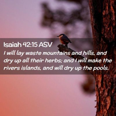Picture 02 - Isaiah 42:15 ASV - I will lay waste mountains and hills, and dry up - Bible Verse Picture