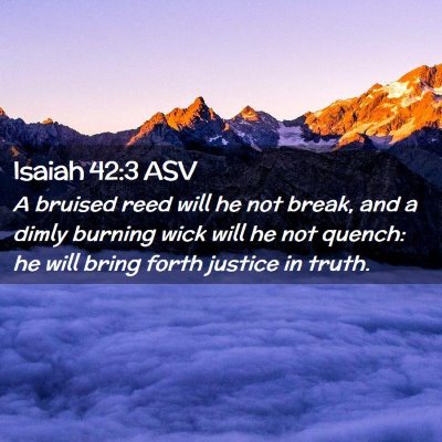 Picture 02 - Isaiah 42:3 ASV - A bruised reed will he not break, and a dimly - Bible Verse Picture