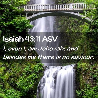 Picture 02 - Isaiah 43:11 ASV - I, even I, am Jehovah; and besides me there is no - Bible Verse Picture