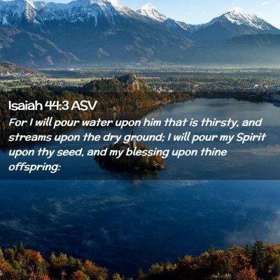 Picture 02 - Isaiah 44:3 ASV - For I will pour water upon him that is thirsty, - Bible Verse Picture