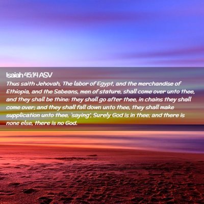 Picture 02 - Isaiah 45:14 ASV - Thus saith Jehovah, The labor of Egypt, and the - Bible Verse Picture