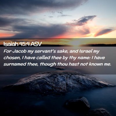 Picture 02 - Isaiah 45:4 ASV - For Jacob my servant's sake, and Israel my - Bible Verse Picture