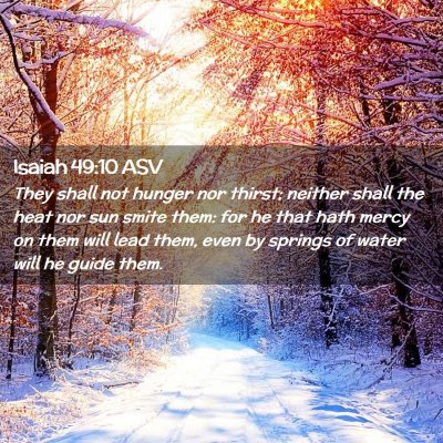 Picture 02 - Isaiah 49:10 ASV - They shall not hunger nor thirst; neither shall - Bible Verse Picture
