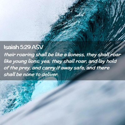 Picture 02 - Isaiah 5:29 ASV - their roaring shall be like a lioness, they shall - Bible Verse Picture