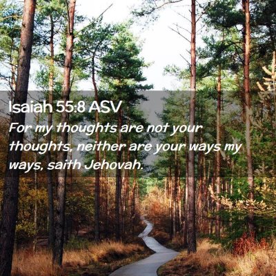 Picture 02 - Isaiah 55:8 ASV - For my thoughts are not your thoughts, neither - Bible Verse Picture