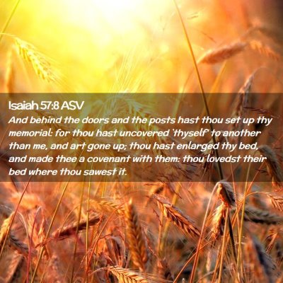 Picture 02 - Isaiah 57:8 ASV - And behind the doors and the posts hast thou set - Bible Verse Picture