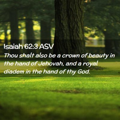 Picture 02 - Isaiah 62:3 ASV - Thou shalt also be a crown of beauty in the hand - Bible Verse Picture