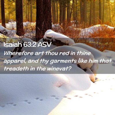 Picture 02 - Isaiah 63:2 ASV - Wherefore art thou red in thine apparel, and thy - Bible Verse Picture