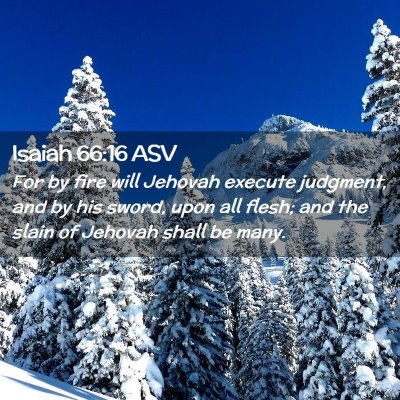 Picture 02 - Isaiah 66:16 ASV - For by fire will Jehovah execute judgment, and by - Bible Verse Picture