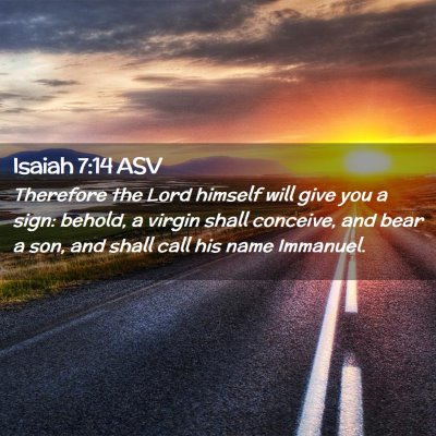 Picture 02 - Isaiah 7:14 ASV - Therefore the Lord himself will give you a sign: - Bible Verse Picture