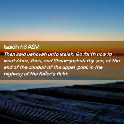 Picture 02 - Isaiah 7:3 ASV - Then said Jehovah unto Isaiah, Go forth now to - Bible Verse Picture