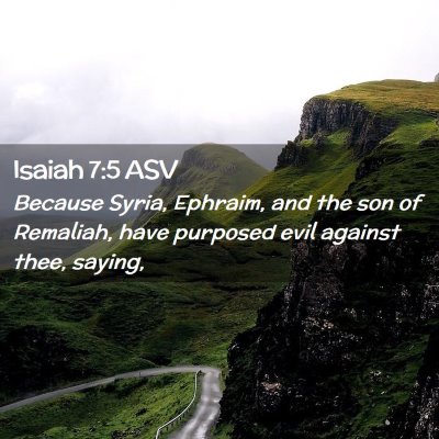 Picture 02 - Isaiah 7:5 ASV - Because Syria, Ephraim, and the son of Remaliah, - Bible Verse Picture