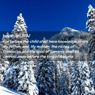 Picture 02 - Isaiah 8:4 ASV - For before the child shall have knowledge to cry, - Bible Verse Picture